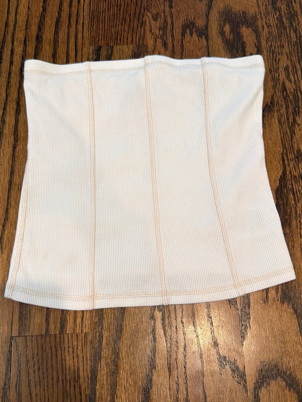 H&M Cream Ribbed Tube Mini Skirt